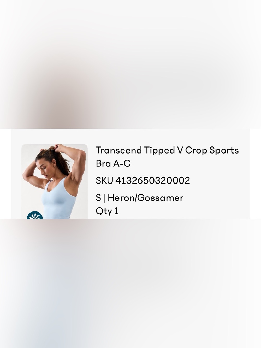 Athleta Transcend Tipped V Crop Sports Bra A-C